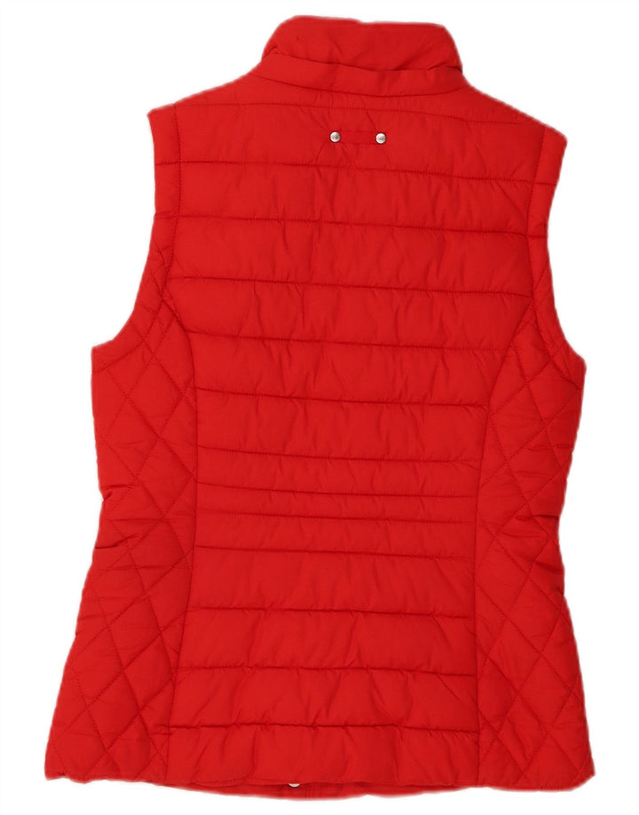 JOULES Womens Padded Gilet UK 10 Small Red Polyester
