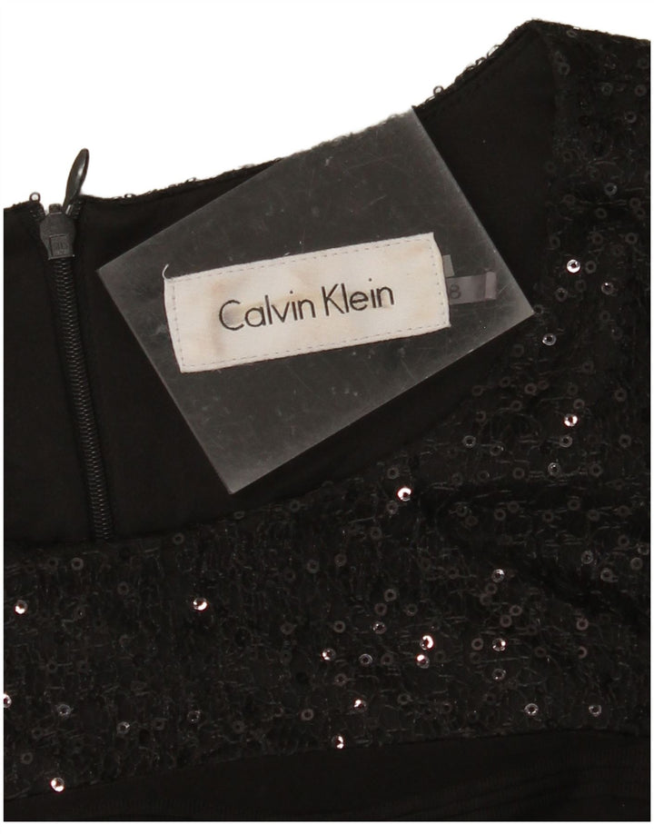 Damska sukienka płaszczowa bez rękawów CALVIN KLEIN US 8, średnia czarna