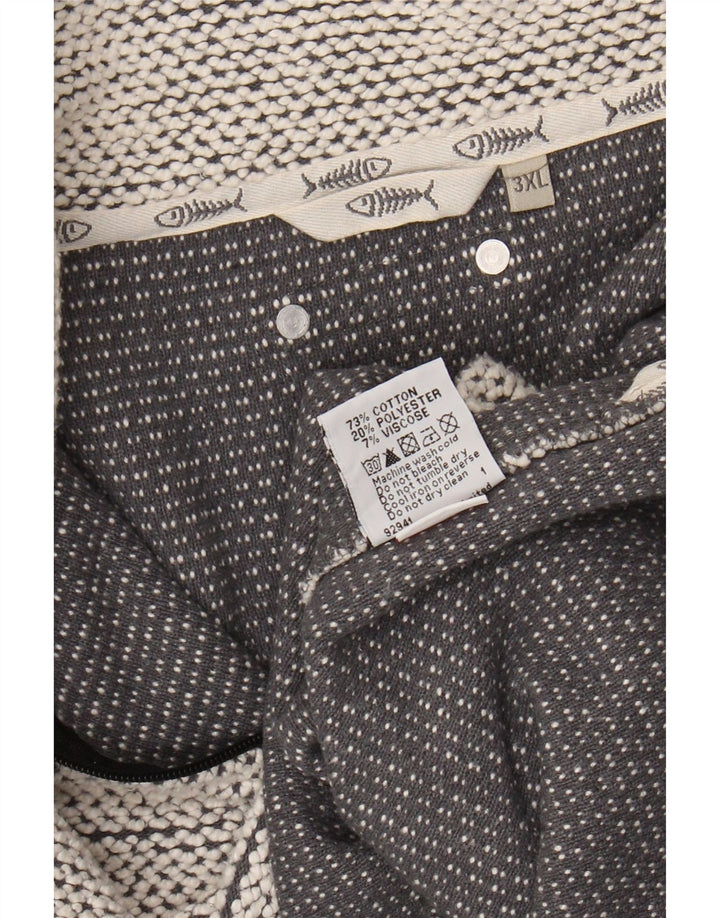 Męski sweter z zamkiem błyskawicznym WEIRD FISH, 3XL, szary, bawełniany