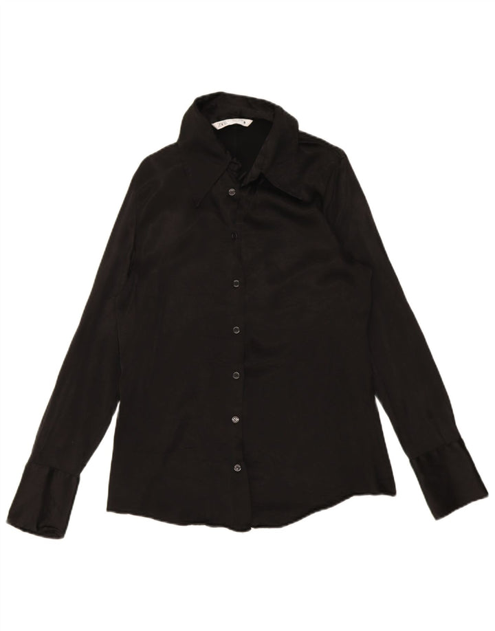 Damska bluzka koszulowa Zara UK 14, duża czarna