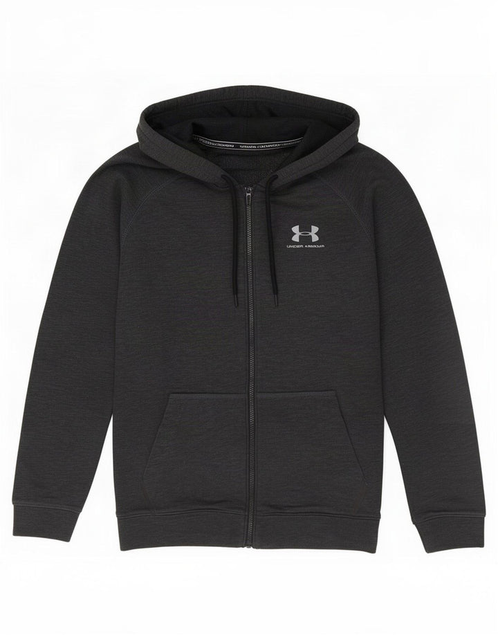 Męski sweter z kapturem i zamkiem Under Armour, średnioszary, bawełniany