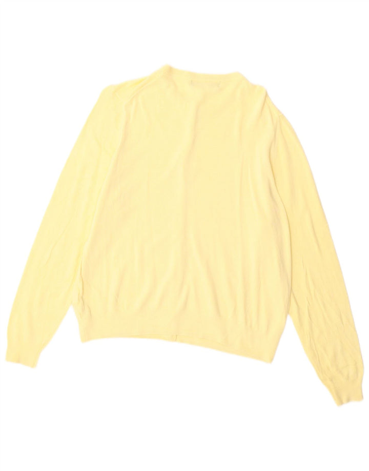 Marks & Spencer Damski sweter rozpinany UK 16, duży, żółty, wiskoza