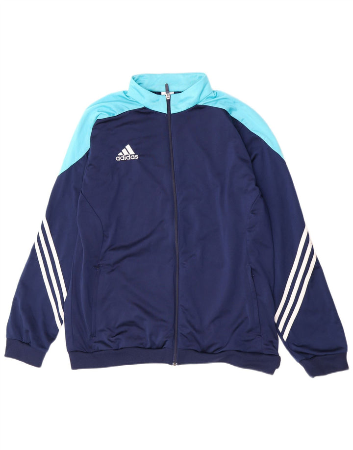 Adidas Męska bluza dresowa XL Granatowa, poliester z blokami kolorów
