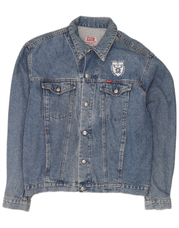 Męska kurtka dżinsowa Rifle Graphic UK 44 2XL niebieska retro