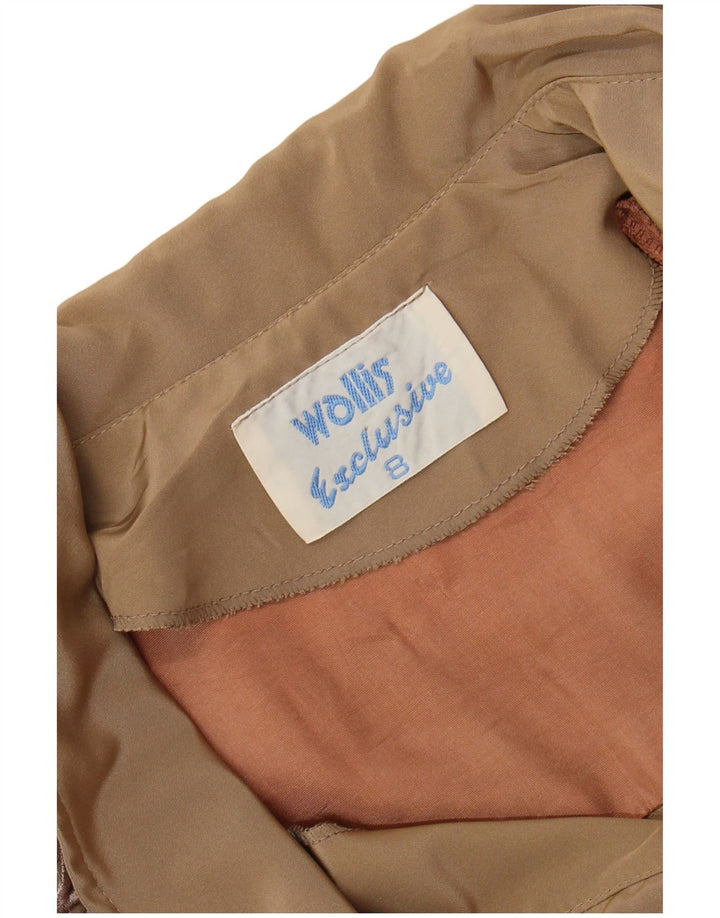 Damska sukienka maxi z długim rękawem WALLIS US 8 w kolorze średniego beżu