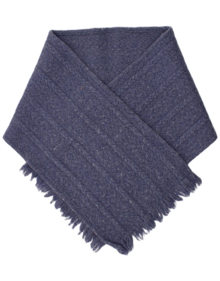 Splot irlandzkiego damskiego szalika z dzianiny w kształcie prostokąta, jeden rozmiar, niebieska wełniana zima