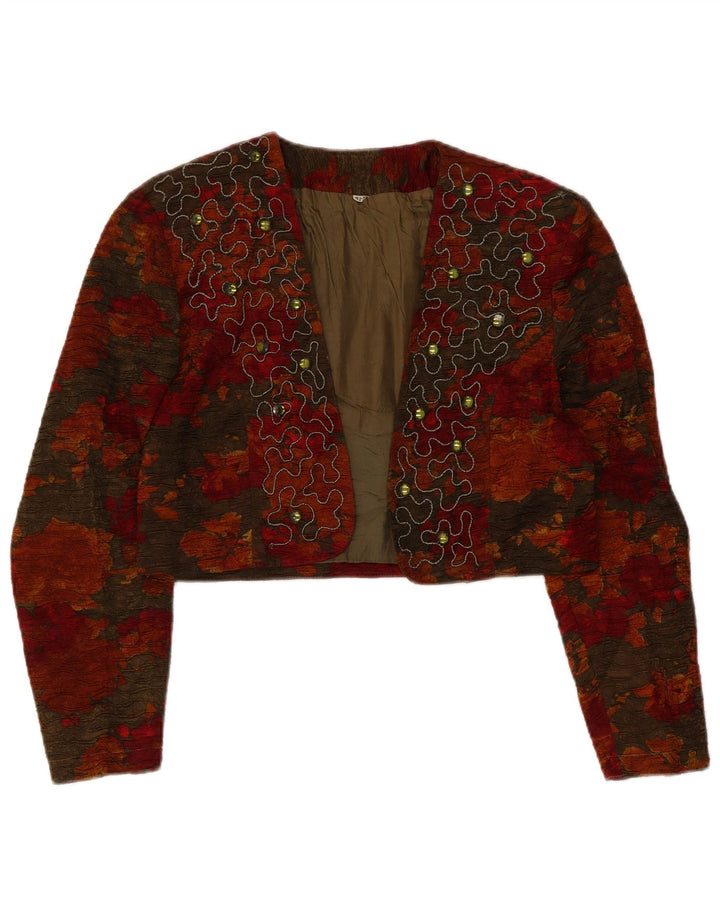 Vintage damska bolerko IT 42 Średnia wielokolorowa wiskoza w kwiaty