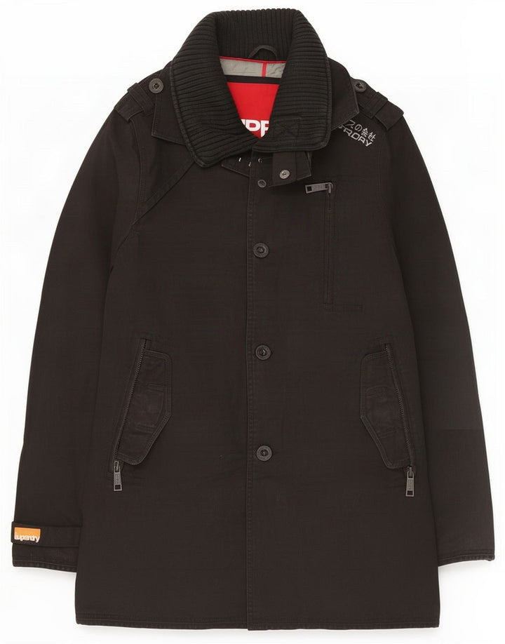 Męski trencz Superdry UK 38, średni czarny, bawełniany