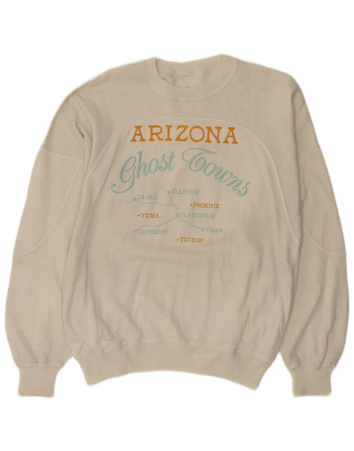Męski sweter z grafiką Arizona, duży, biały