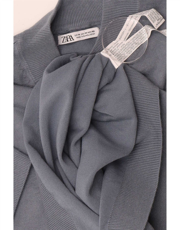 Męski T-shirt Zara Top w średnim kolorze niebieskim z wiskozy