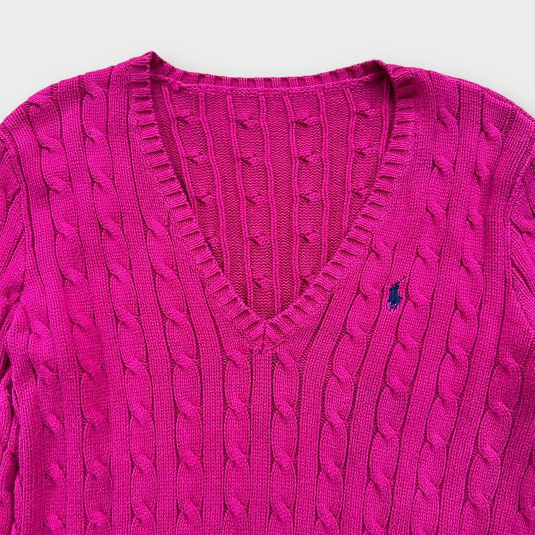 Sweter Ralph Lauren o splocie warkoczowym - średni