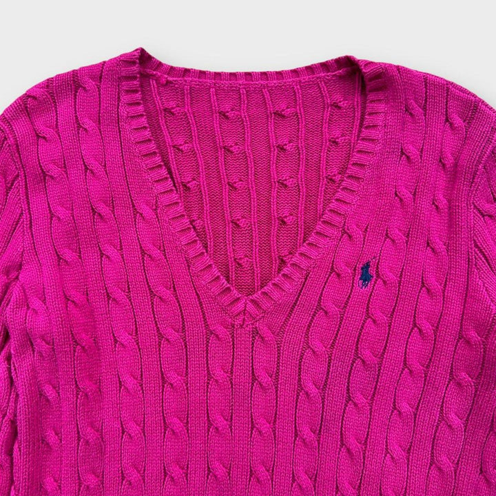 Sweter Ralph Lauren o splocie warkoczowym - średni