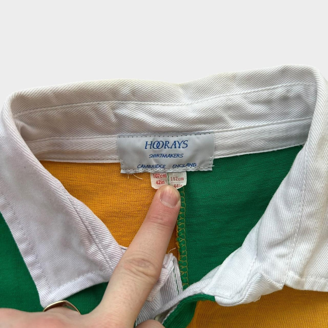 Koszulka do rugby w stylu vintage z blokami kolorów – średnia