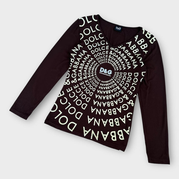 Top D&G Y2K BRĄZOWY - duży damski