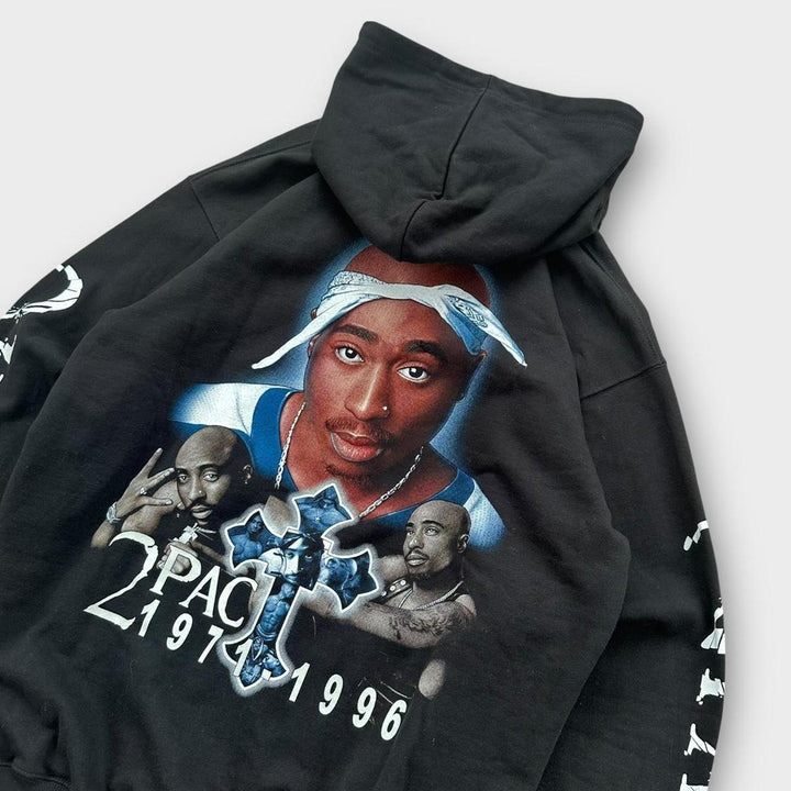 Bluza z kapturem i grafiką Vintage Tupac – XL