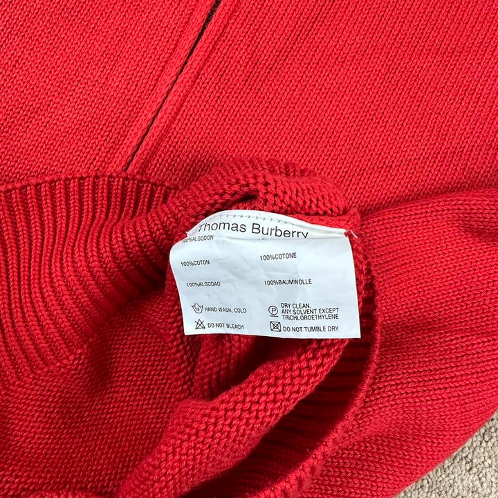 Zapinany na zamek sweter z dzianiny Thomasa Burberry w stylu vintage – XL