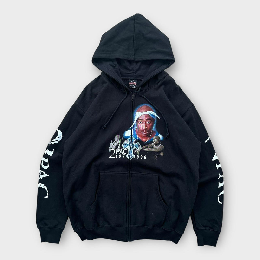 Bluza z kapturem i grafiką Vintage Tupac – XL