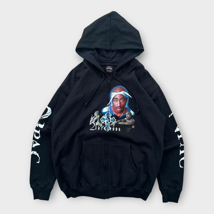 Bluza z kapturem i grafiką Vintage Tupac – XL