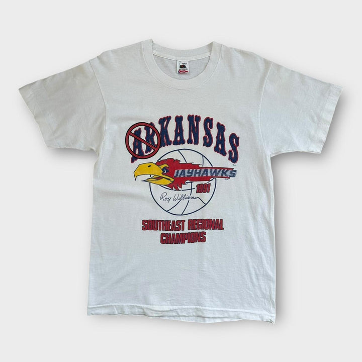 Koszulka z grafiką koszykówki w stylu vintage Kansas – duża