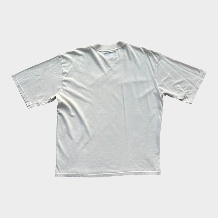 Koszulka z grafiką w stylu vintage, jeansowa Armani, średnia