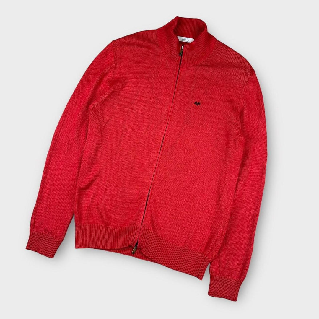 Zapinany na zamek sweter z dzianiny Thomasa Burberry w stylu vintage – XL