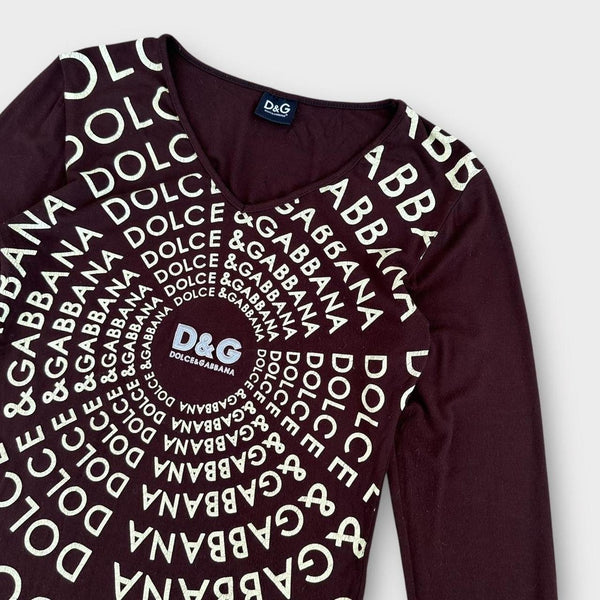 Top D&G Y2K BRĄZOWY - duży damski