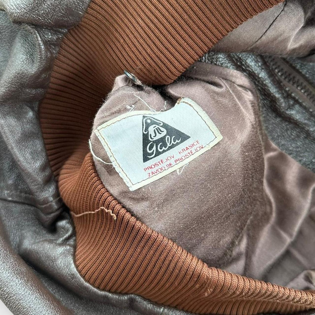 Skórzana kurtka lotnicza w stylu vintage - duża