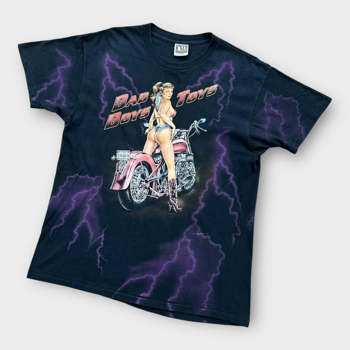 Koszulka z grafiką Harley z pojedynczym ściegiem - duża