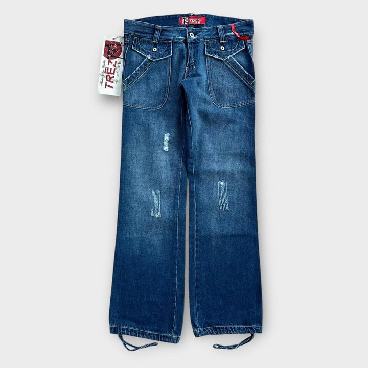 Vintage jeansy Y2K z szerokimi nogawkami – 32 cale