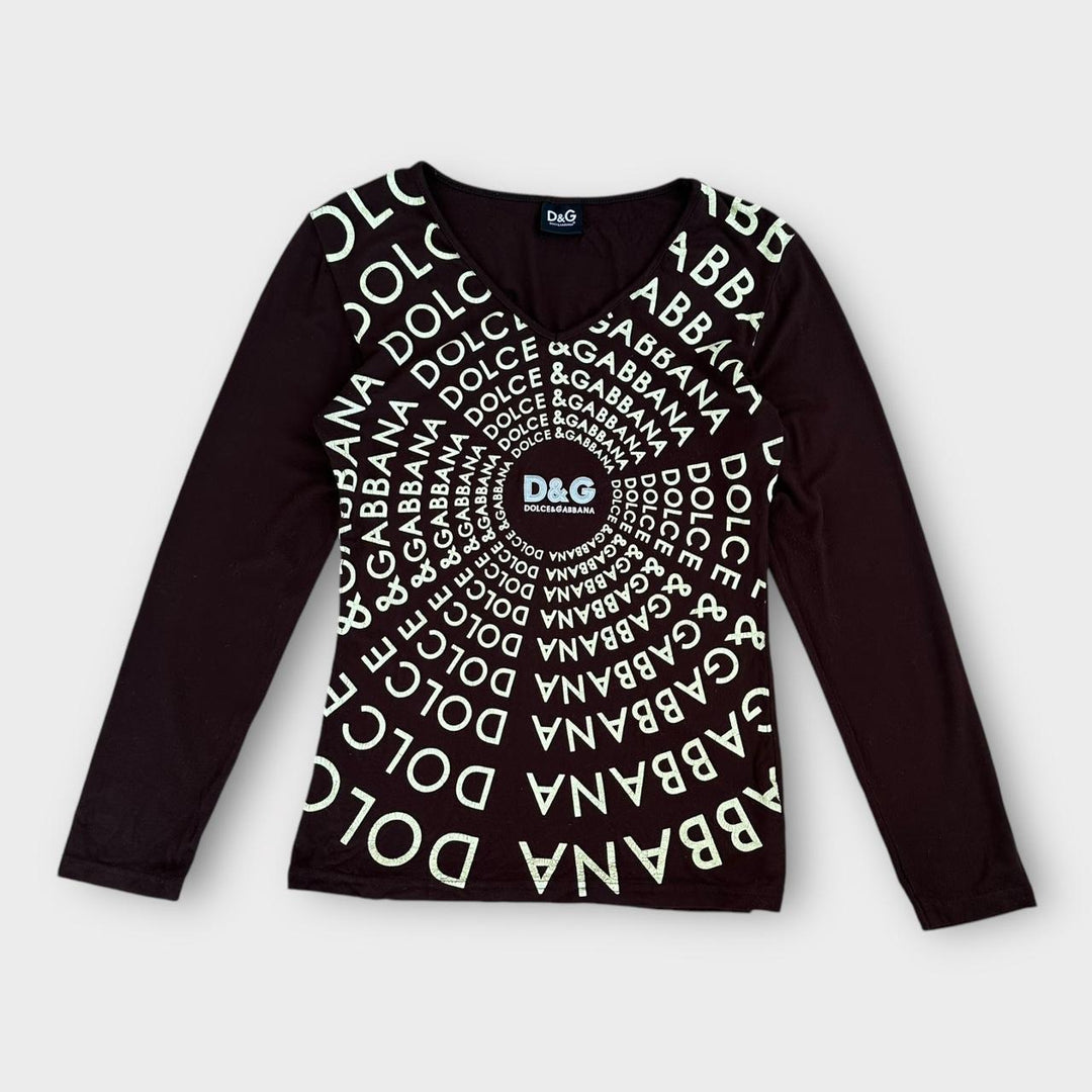 Top D&G Y2K BRĄZOWY - duży damski