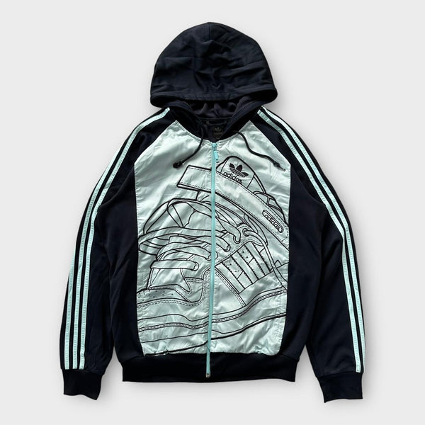 Zapinana na zamek haftowana kurtka Adidas - duża