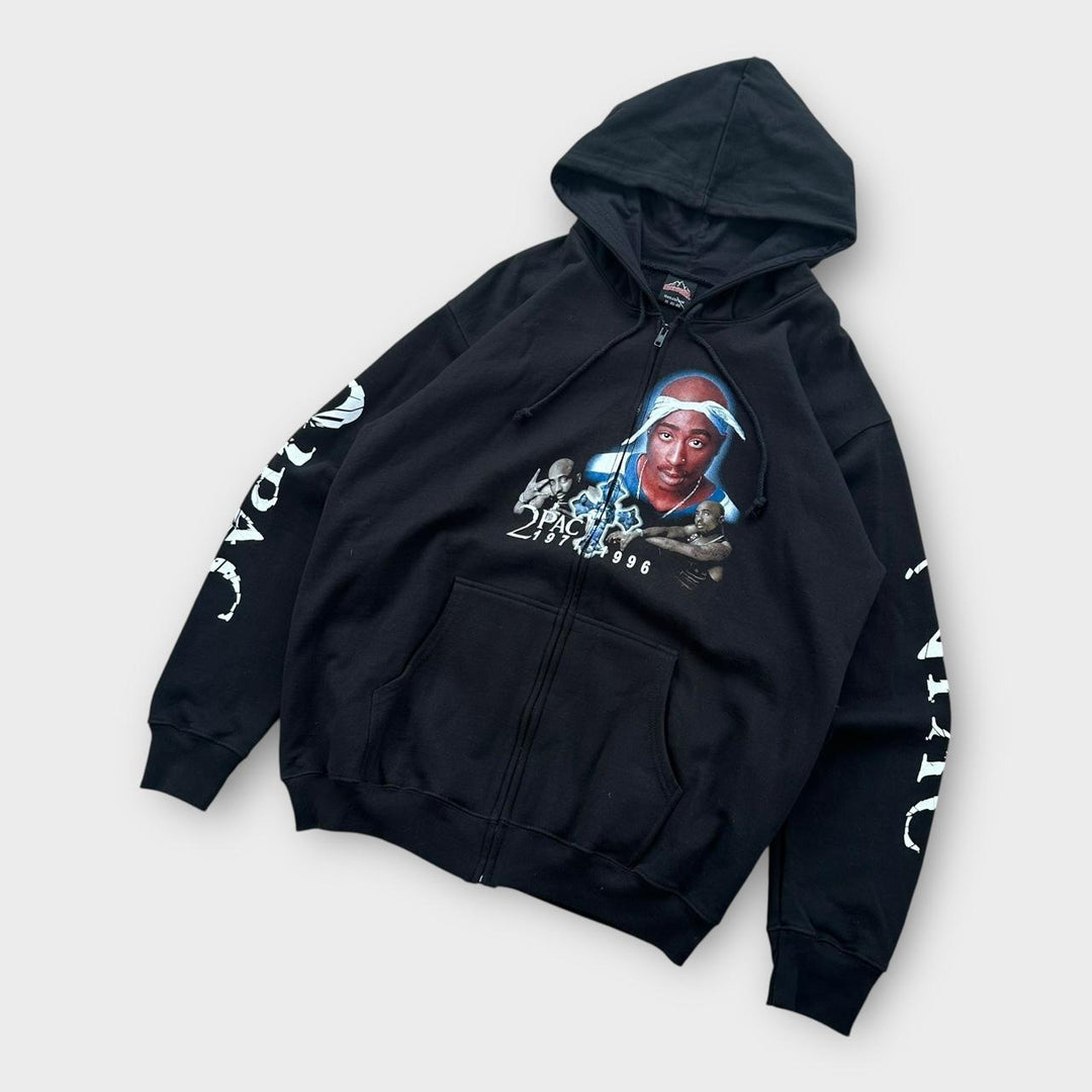 Bluza z kapturem i grafiką Vintage Tupac – XL