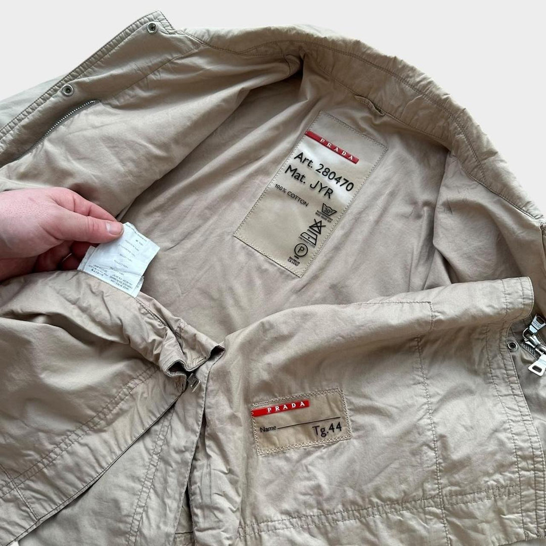 Sportowy trencz techniczny Prada - damski średni rozmiar 44 (sprawdź