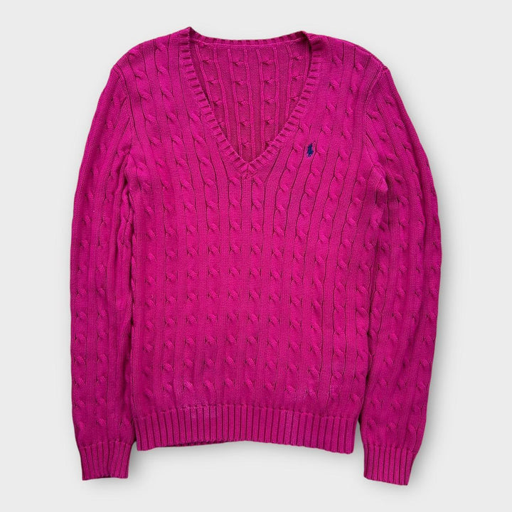Sweter Ralph Lauren o splocie warkoczowym - średni