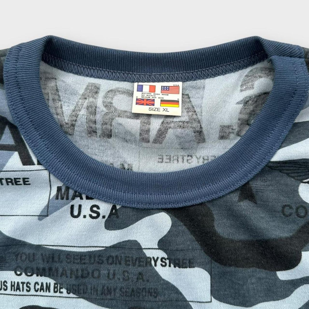 Koszulka z grafiką w kamuflażu Y2K – XL