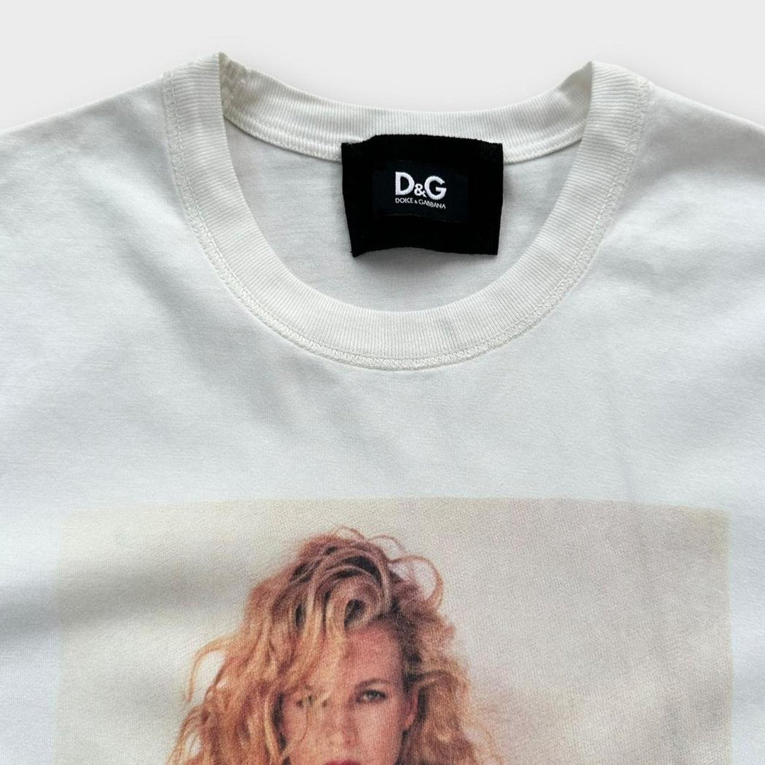 Vintage koszulka z grafiką D&G Kim Basinger – duża, damska