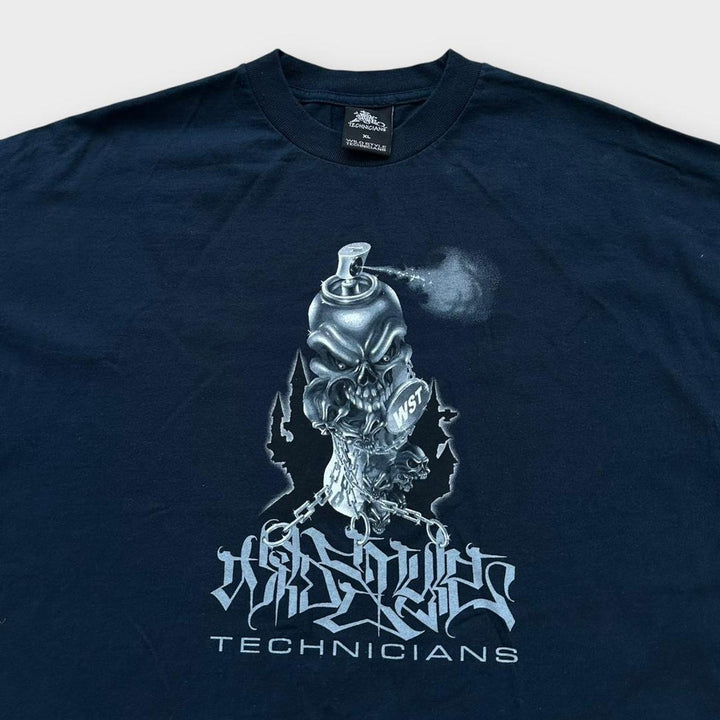 Koszulka z grafiką hip-hopową w dzikim stylu Technicians - XL