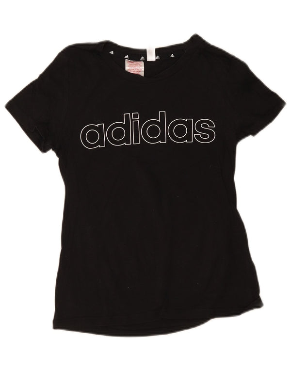 Dziewczęca koszulka z grafiką Adidas Top 11-12 lat, czarna bawełna