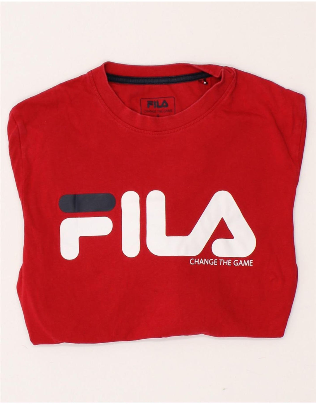 FILA Mens Graphic Top Long Sleeve Small Red Cotton Vintage Fila and Second-Hand Fila from Messina Hembry 