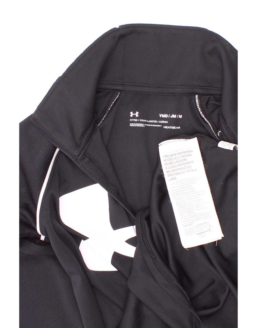Dziewczęcy dopasowany top z grafiką Under Armour z długim rękawem 9-10 lat, średni czarny