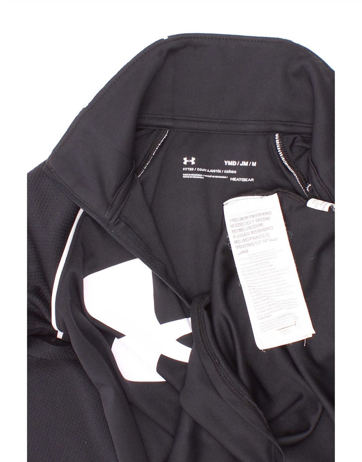Dziewczęcy dopasowany top z grafiką Under Armour z długim rękawem 9-10 lat, średni czarny