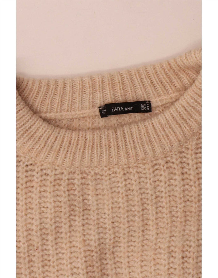 Sweter damski Zara Oversize z okrągłym dekoltem, UK 14, średni beż