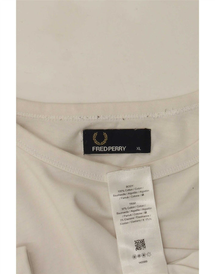 T-shirt męski Fred Perry, top XL, biała bawełna