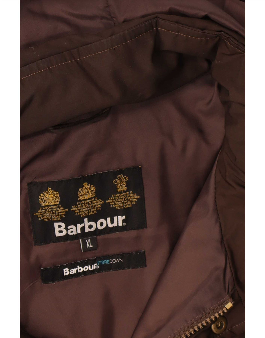 Męska ocieplana kurtka z kapturem Barbour UK 42 XL Brązowa