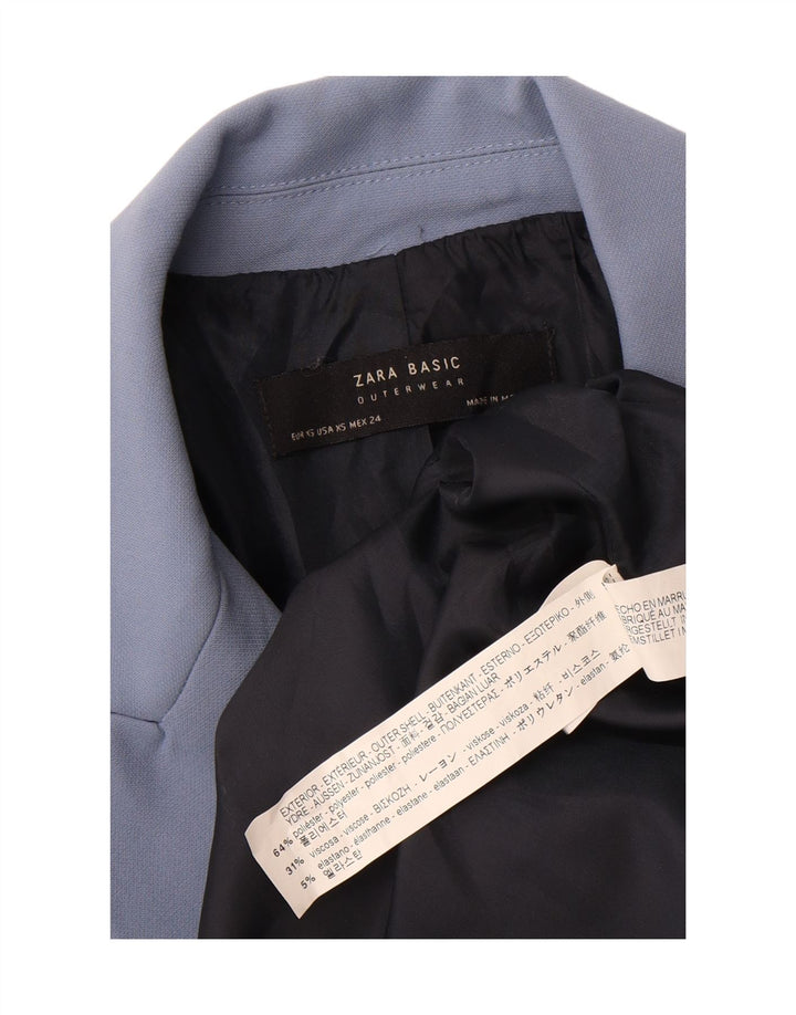 ZARA Womens Oversized Overcoat UK 6 XS Blue Polyester