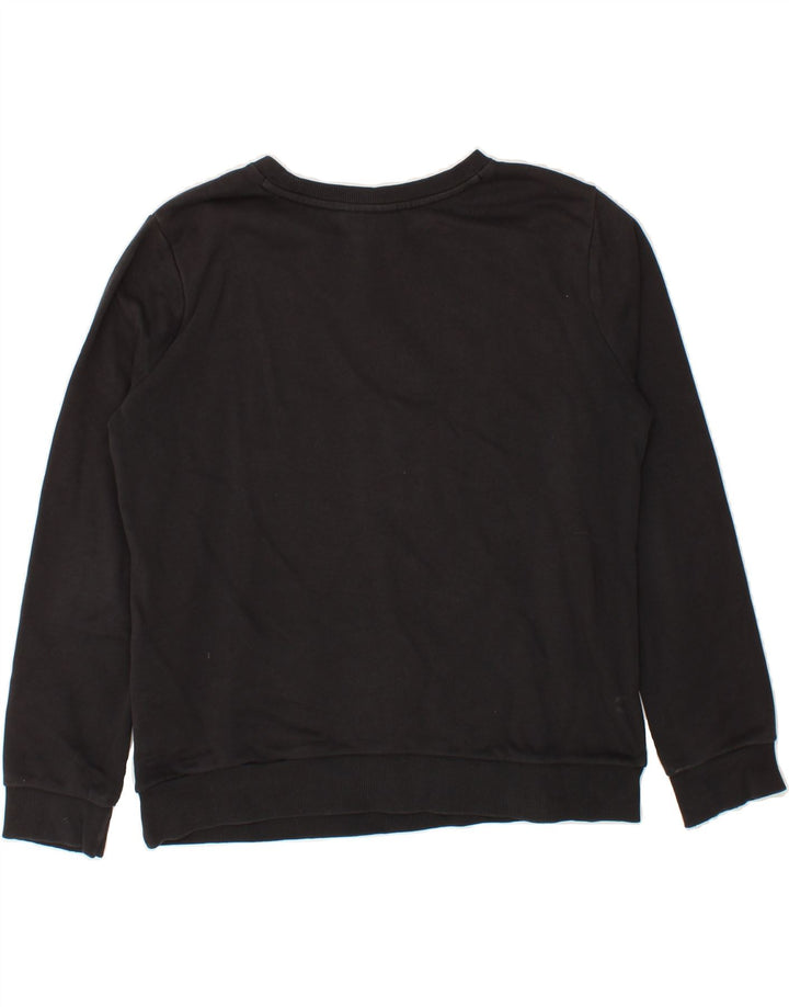 ADIDAS Womens Graphic Sweatshirt Jumper UK 14 Large  Black Vintage Adidas and Second-Hand Adidas from Messina Hembry 