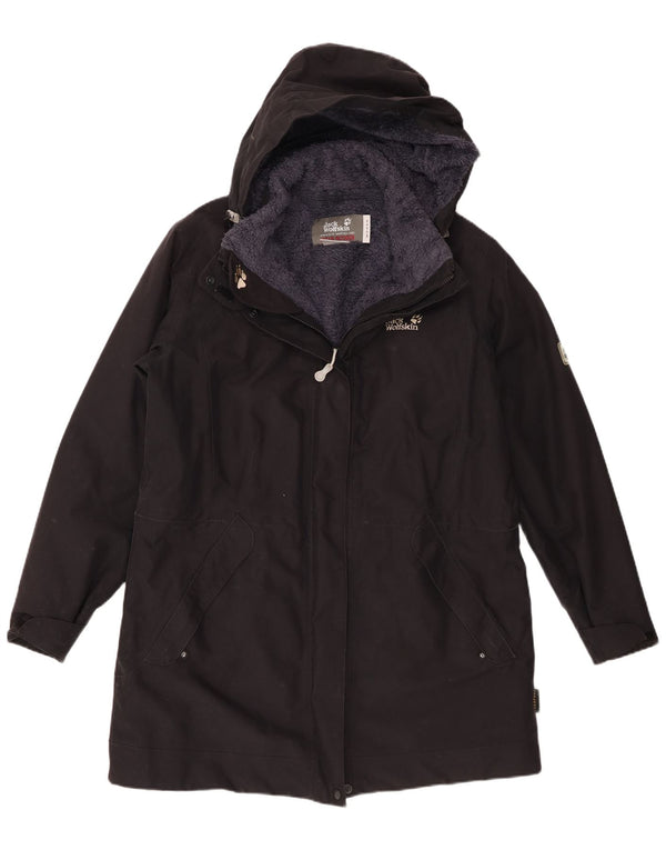 Damska kurtka typu oversize z kapturem Sherpa Parka Jack Wolfskin UK 18 XL czarna