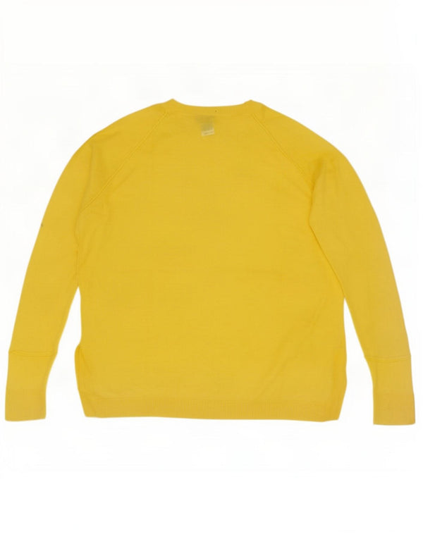 Damski sweter oversize z okrągłym dekoltem Topshop UK 8 Small, żółta wiskoza