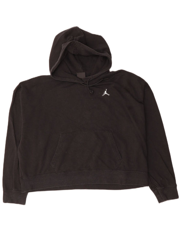 Damska bluza z kapturem JORDAN o luźnym kroju, UK 18 XL, czarna bawełna