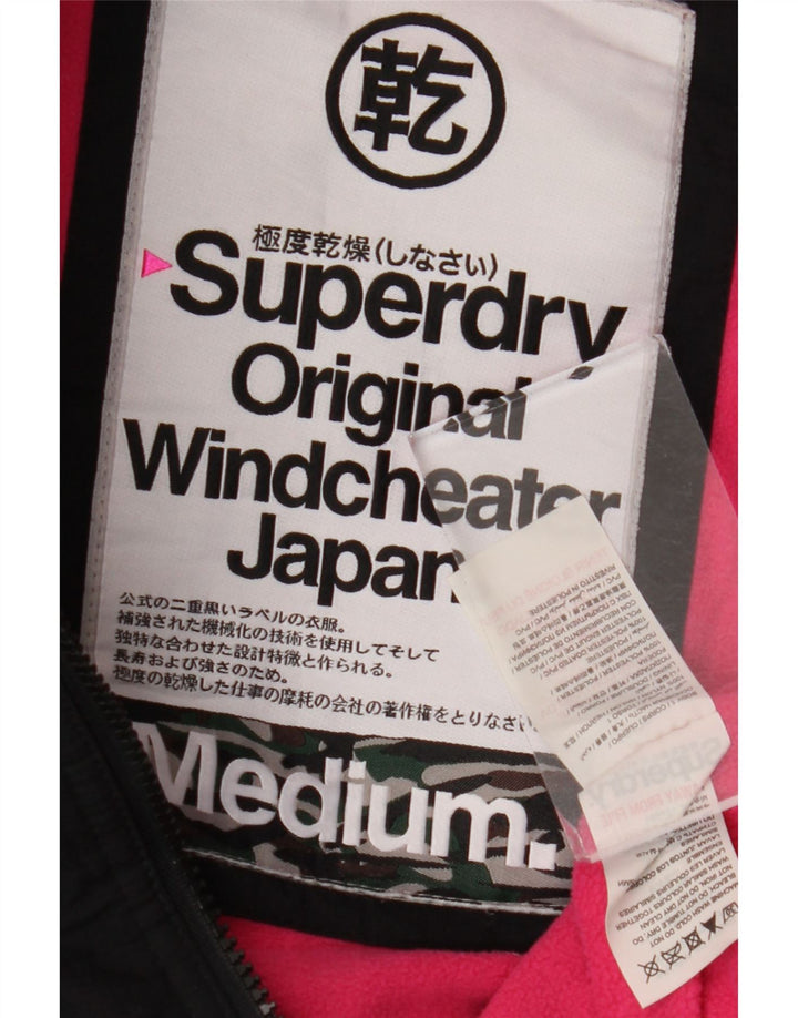 Damska wiatrówka z kapturem SUPERDRY UK 14, średnia czarna